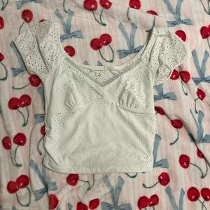Aeropostale White Eyelet Blouse